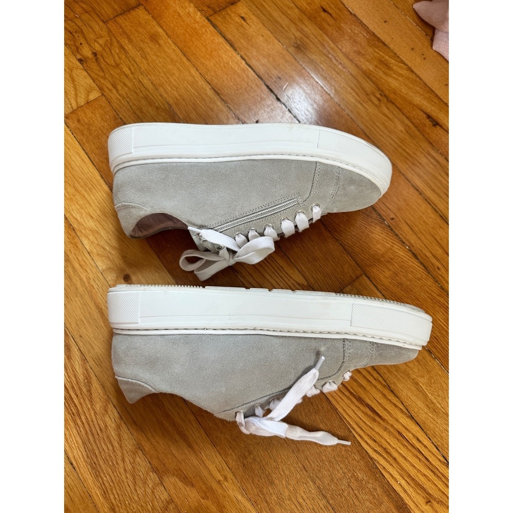Sole Bliss Hero Sneakers Gray Suede Metallic Leather Zip Comfort Shoes 40 US 9 - Picture 5 of 10